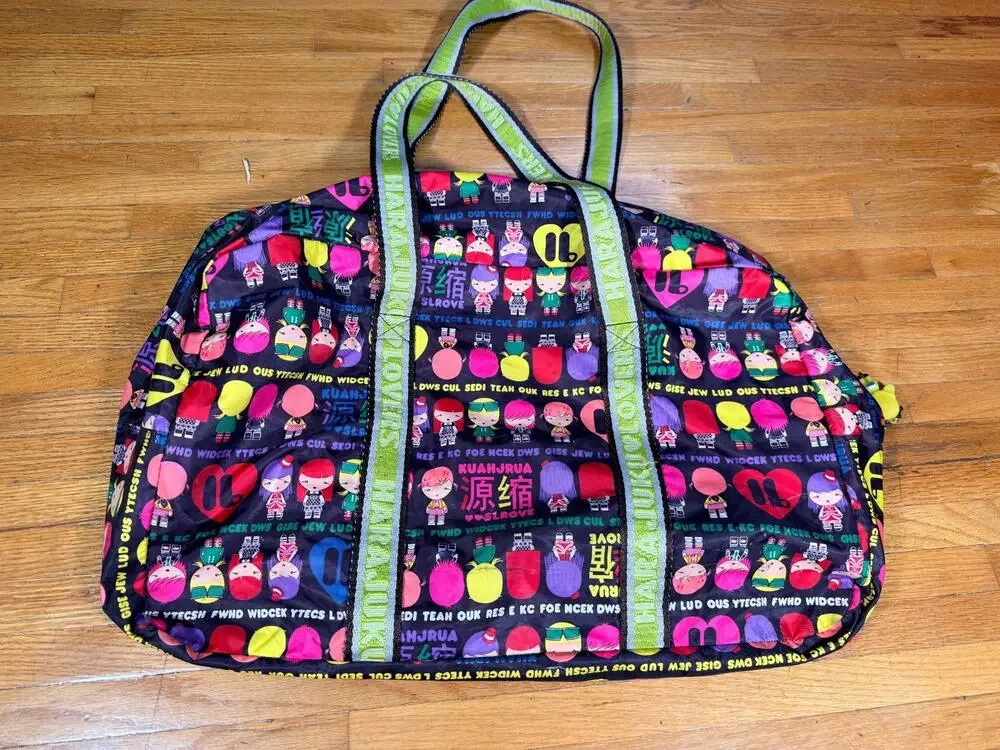 Harajuku Lovers Gwen Stefani Y2K Large Duffel Weekender Bag Kawaii Character Pri